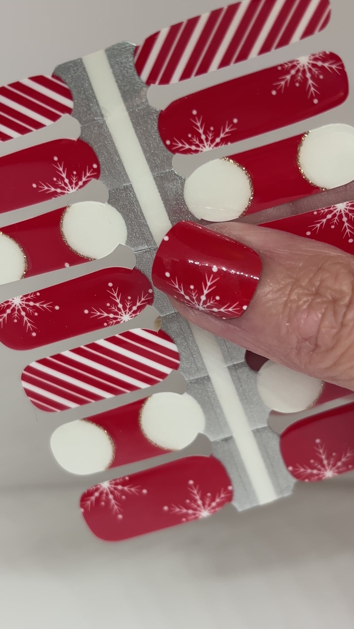 Candy Christmas Nail Wraps (GLITTER ACCENTS)